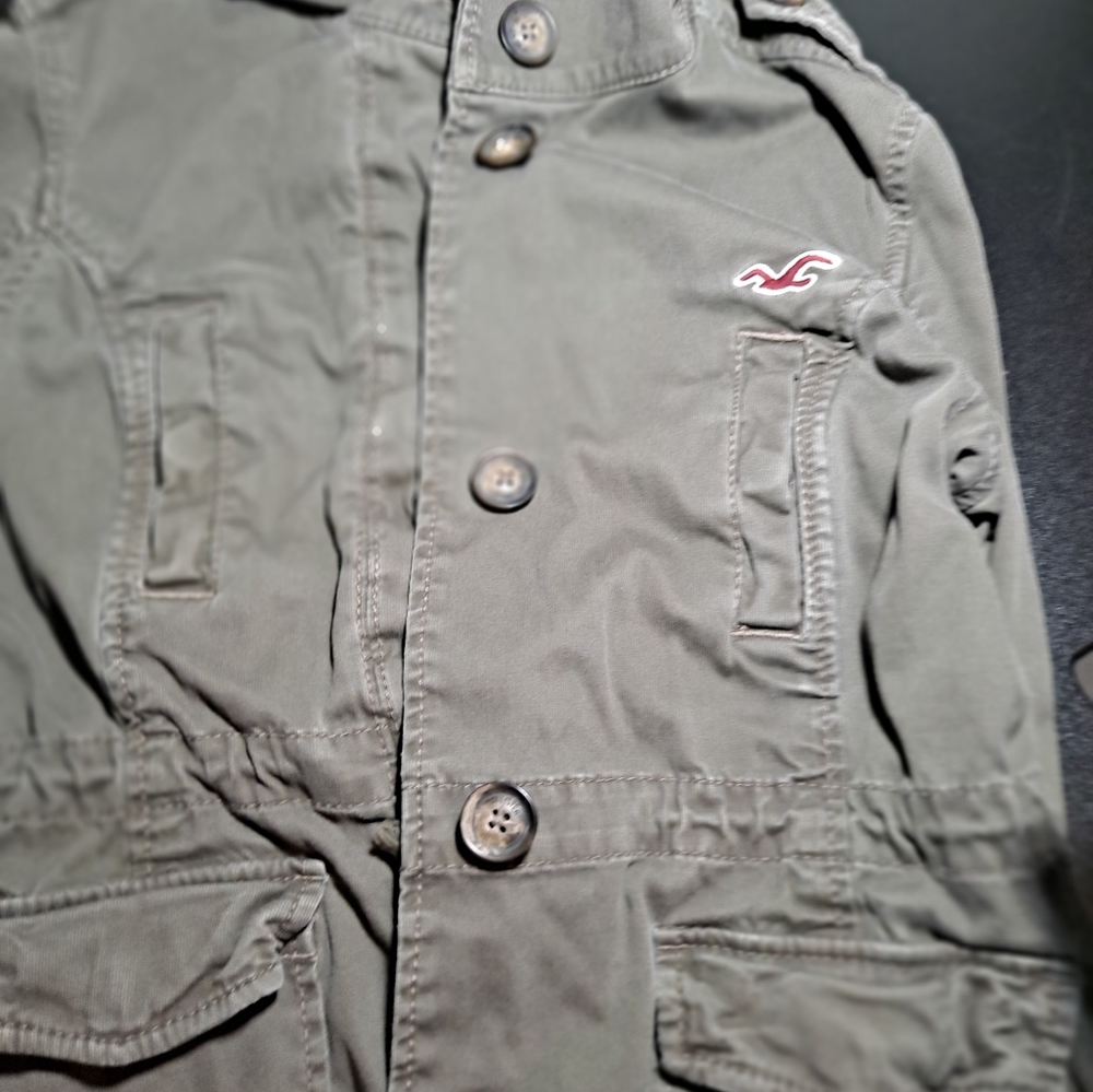 Hollister Military Green Peacoat Jacket Size Medium - Picture 6 of 13
